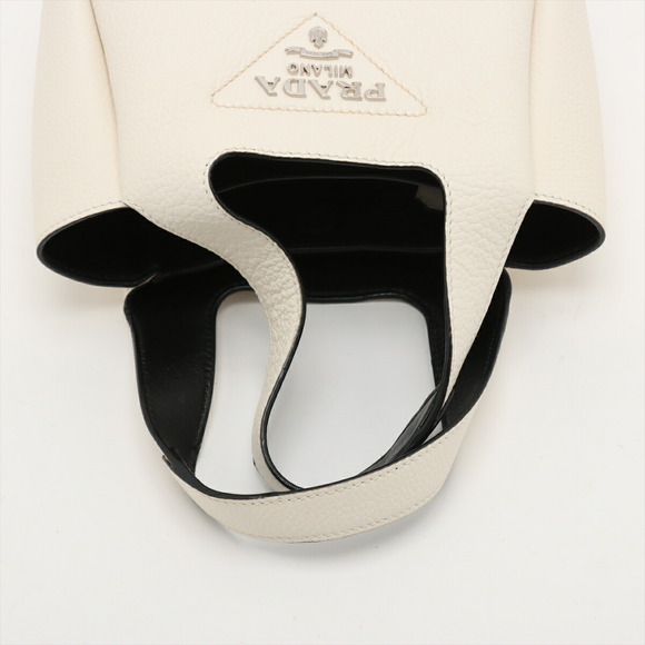 Prada Vitello Dino Leather Handbag White - Picture 5 of 8